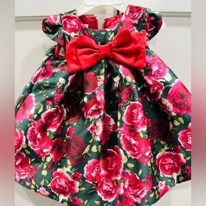 Bonnie Baby Bow Front Floral Trapeze Dress